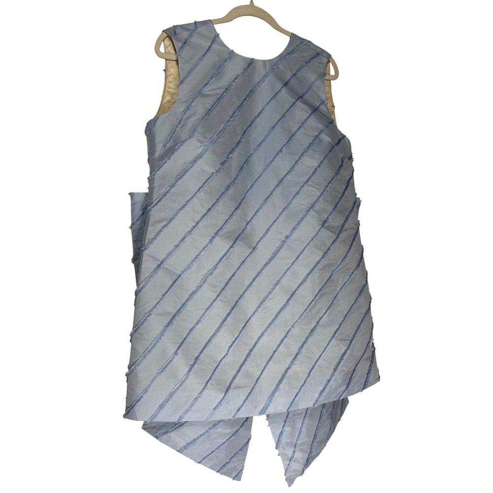 Stella Nova Textured Stripe Oversized Back Bow Dress Blue Size 8 Retail: $300
